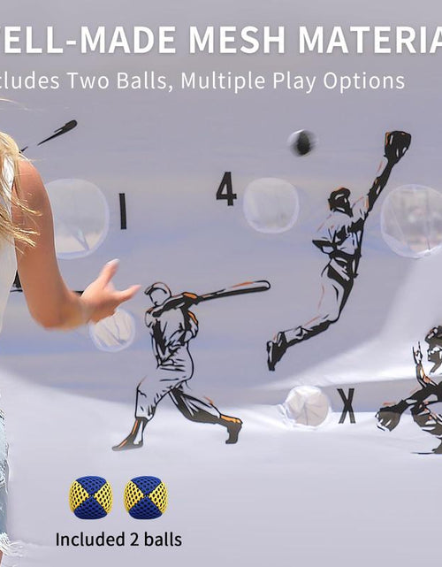 Load image into Gallery viewer, CROWN SHADES Toss Game Netting with 2 Balls - Outdoor Games for Kids, Adults and Family - Easy Setup for Tailgating, Patio, Lawn, Porch, Beach, Backyard (White)
