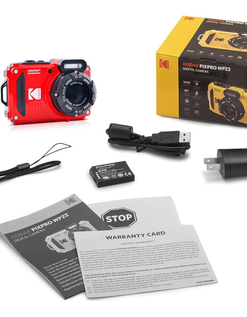 Load image into Gallery viewer, PIXPRO WPZ2 Full HD Rugged Waterproof Digital Camera, 16MP, Red
