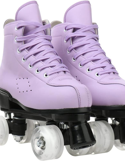 Load image into Gallery viewer, Roller Skates for Women and Men Cowhide High-Top Shoes Classic Double-Row Roller Skate Four-Wheel Roller Skates for Men Girls Unisex
