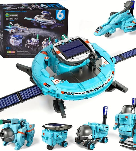 STEM 6-In-1 Solar Robot Kit - Space-Themed Educational Toy for Kids, Creative Learning, Birthday & Holiday Gift for Hands-On Science Projects Fun Mode