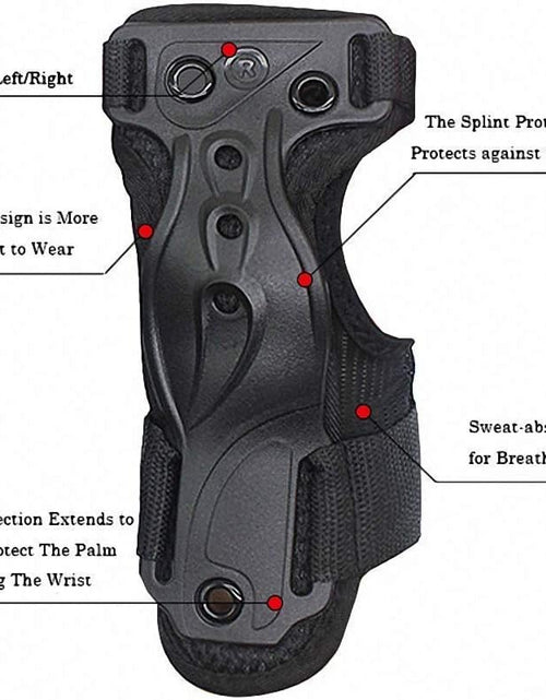 Load image into Gallery viewer, Skiing Gloves Roller Skating Wrist Palms Protective Gear Adjustable Gauntlets Wrist Guard Support for Snowboarding, Skateboard, Skating, Skiing
