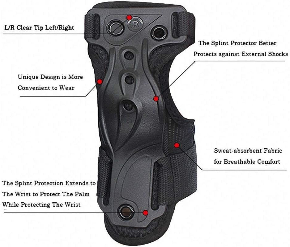 Skiing Gloves Roller Skating Wrist Palms Protective Gear Adjustable Gauntlets Wrist Guard Support for Snowboarding, Skateboard, Skating, Skiing