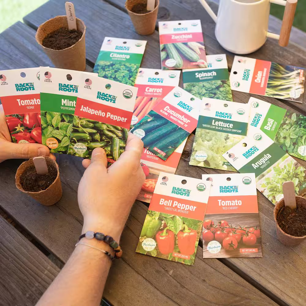 Organic Garden Essentials Vegetable Seeds Variety (15-Pack)