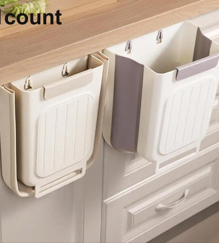 Foldable Kitchen Trash Can, 1 Count Hanging Garbage Storage Bucket, Kitchen Bin, Space-Saving Kitchen Accessory for Home, Kitchen Waste
