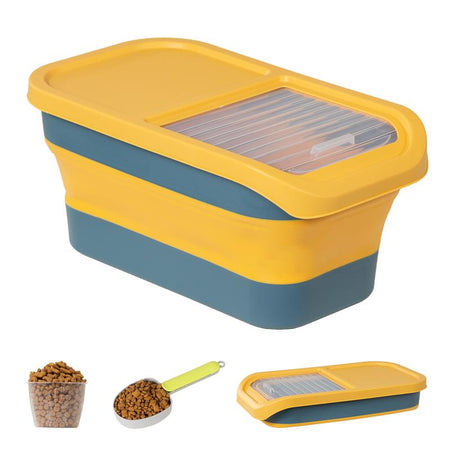10-13Lbs Dog Food Storage Container, Folding Pet Food Container with Lids, Scoop and Measuring Cup, Pet Food Storage Containers Dry Food for Dog, Cats and Other