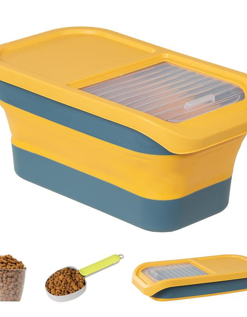 Load image into Gallery viewer, 10-13Lbs Dog Food Storage Container, Folding Pet Food Container with Lids, Scoop and Measuring Cup, Pet Food Storage Containers Dry Food for Dog, Cats and Other
