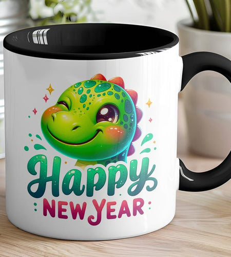Green Dino Happy New Year Mug