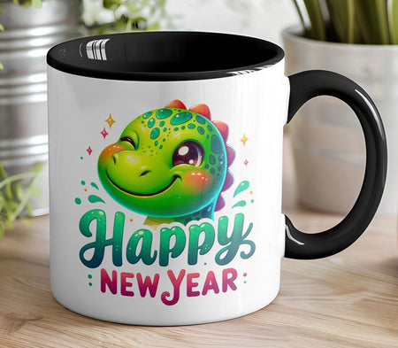 Green Dino Happy New Year Mug
