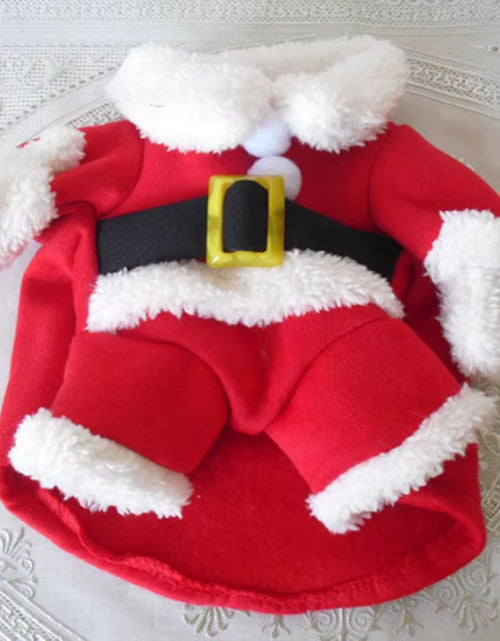 Load image into Gallery viewer, Winter Christmas Pet Cat Costumes Funny Santa Claus Clothes for Small Cats Dogs Xmas New Year Cat Clothing Kitty Kitten Outfits
