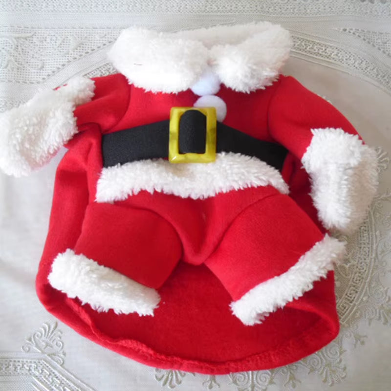 Winter Christmas Pet Cat Costumes Funny Santa Claus Clothes for Small Cats Dogs Xmas New Year Cat Clothing Kitty Kitten Outfits
