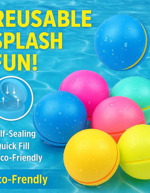 Load image into Gallery viewer, Reusable Water Balloons for Kids, Eco-Friendly Water Balloons with Mesh Bag, Chemical-Free, Summer Pool Beach Toys Summer Water Fun for Outdoor Games, Outdoor Water Game Toys for Teens and Adults, Self-Sealing Bombs Splash Balls, Quick-Fill Magnetic Ball

