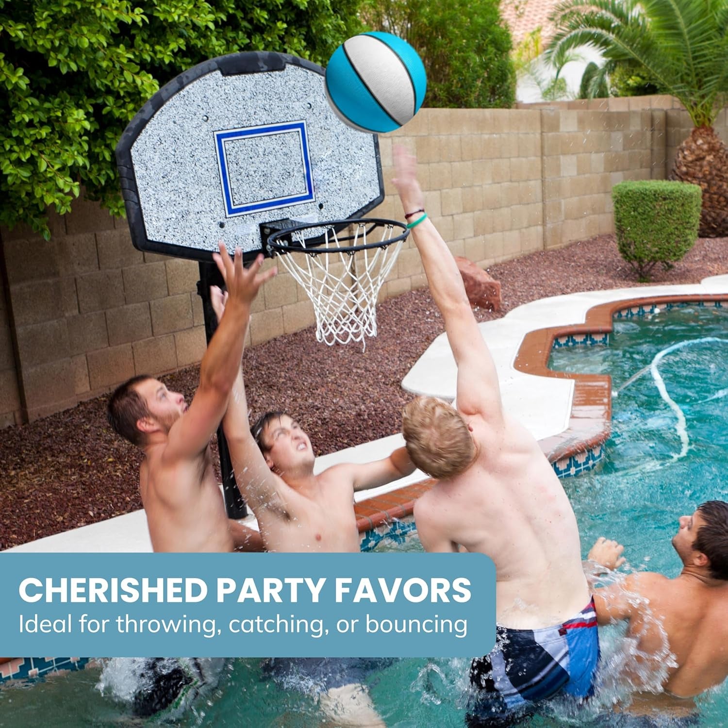 Regulation Size 9'' Swimming Pool Basketball, Waterproof, Blue (Size 6), for Ages 12+, 1 Piece