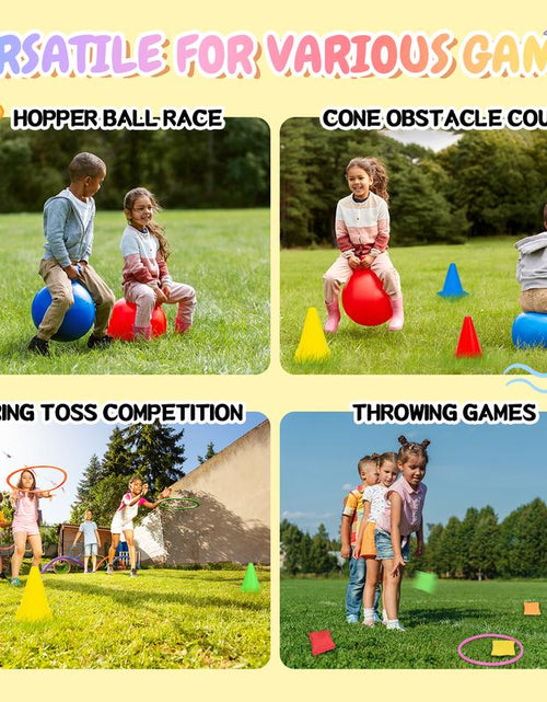 Load image into Gallery viewer, Joyspot 4 in 1 Carnival Outdoor Games Combo Set for Kids, Soft Plastic Cones Bean Bags Ring Toss Game,Gift for Kids
