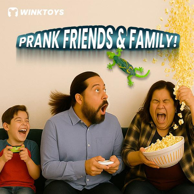 Wall Crawler Gecko, Winktoys Remote Control Toy, Electric Lizard Toy with LED Glowing Eyes, 360° Spin, Animal Toy, Fun Indoor Toy, Gift Idea, Party Toy, Cool Gifts, Family Fun