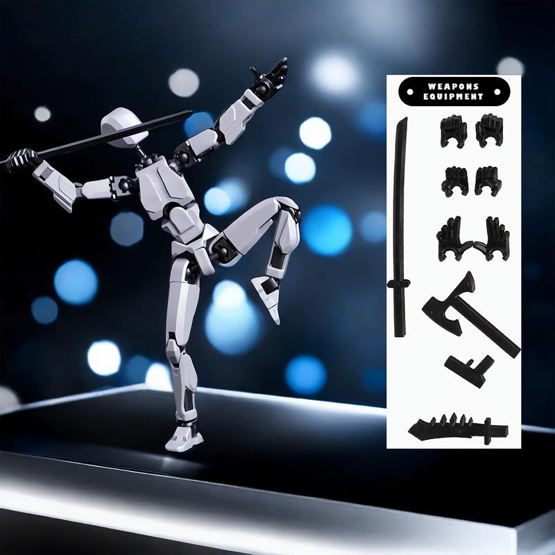Assembled Finished Product 3-Piece Set of 3D Printed Multi-Joint Action Figures T13, Fully Movable Robot Model, Suitable for Stop-Motion Animation, Halloween Gifts and Christmas Gifts,Collectible Figurines Metal Anime Design Statues