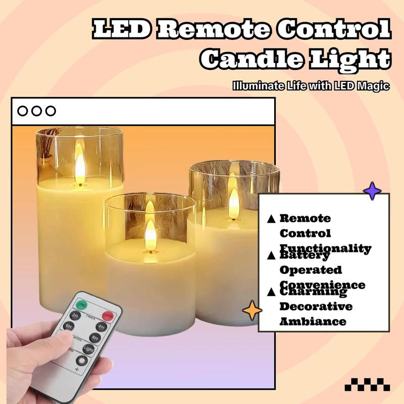 LED Candle Light with Remote Control, Batteries Required Electronic Candle Light, Decorative Candle Light for Home Party Wedding Decor, Home Decor Supplies, Lamp, Modern Modern Night Lights
