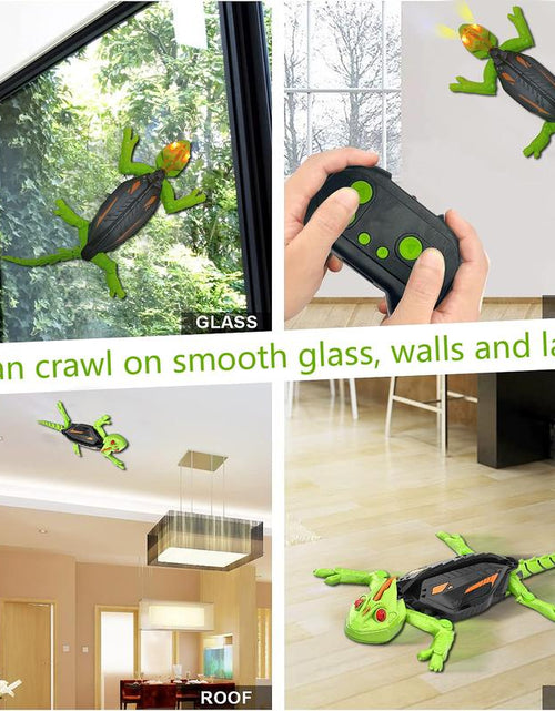 Load image into Gallery viewer, Wall Climbing RC Gecko Toy – Rechargeable Remote Control Robot with LED Eyes, STEM Tech Toy Gift for Kids Ages 6-12, Climbs Walls &amp; Smooth Surfaces
