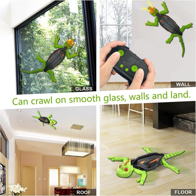 Wall Climbing RC Gecko Toy – Rechargeable Remote Control Robot with LED Eyes, STEM Tech Toy Gift for Kids Ages 6-12, Climbs Walls & Smooth Surfaces