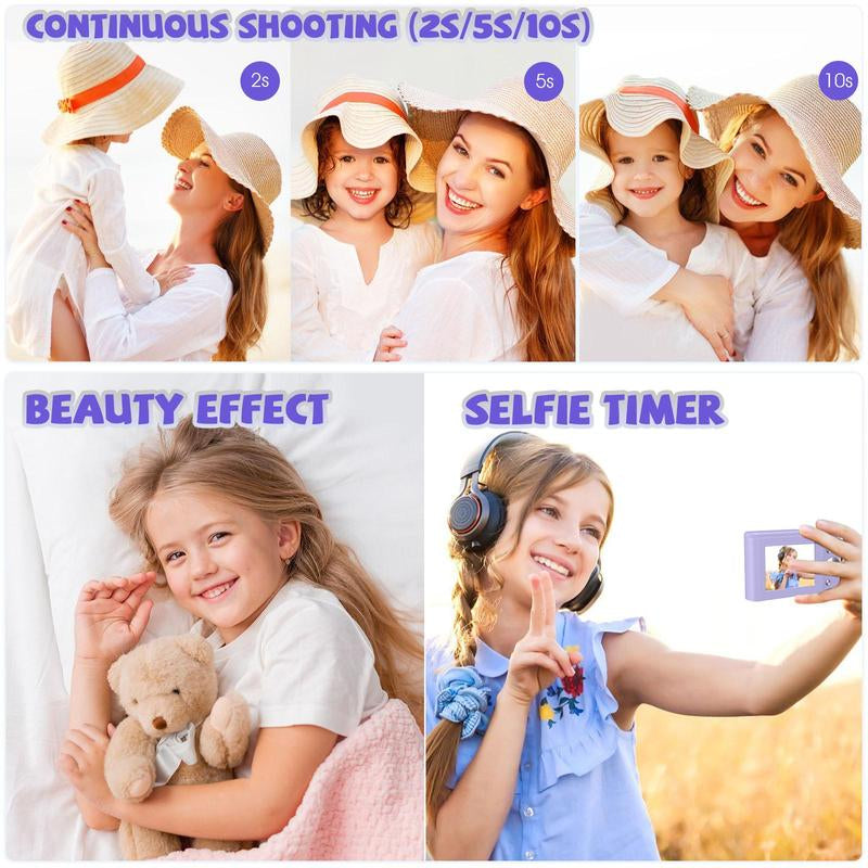 Auto Focus Digital Camera, 1 Count Full HD 1080P/48MP Mini Digital Cameras with 32G Memory Card, Compact Portable Camera, 16X Zoom Digital Camera Pictures For, Photo Camera, Shoot Cameras, Pocket Camera