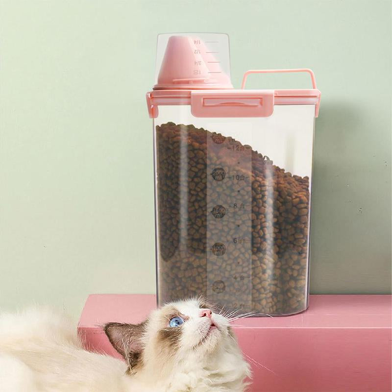 Clear Pet Food Storage Seal Box, Leakproof Pet Food Storage Container, Food Storage Organizer for Cats and Dogs