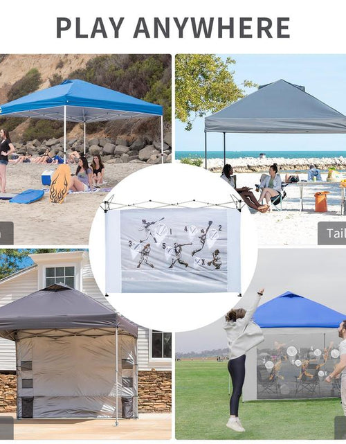 Load image into Gallery viewer, CROWN SHADES Toss Game Netting with 2 Balls - Outdoor Games for Kids, Adults and Family - Easy Setup for Tailgating, Patio, Lawn, Porch, Beach, Backyard (White)
