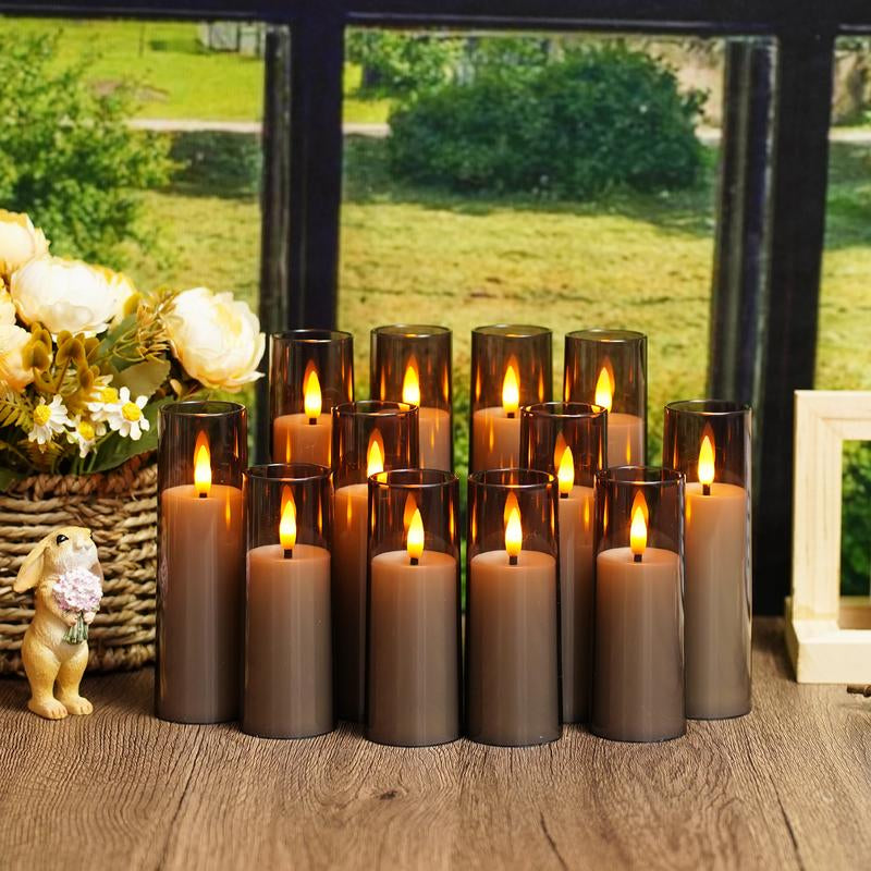 12 Pcs Flameless Candles, Battery Required, LED Candles with Remote Control Timer, Party Wedding Decor, Halloween, Christmas Decorations, Lighting