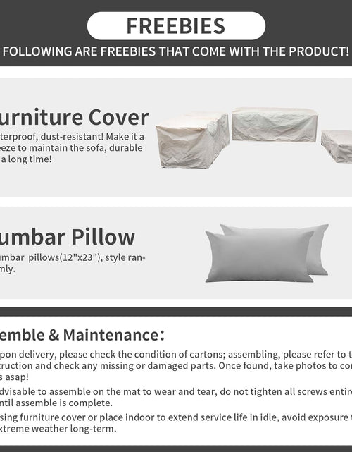 Load image into Gallery viewer, Outdoor Wicker Furniture Couch Set 5 Pieces Patio Furniture Sectional Sofa with Grey No-Slip Cushions and Waterproof Covers
