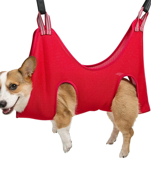 Load image into Gallery viewer, Pet Grooming for Dog Grooming Harness for Nail Trimming Pet Grooming Sling Helper Holder Pet Supplies Red S
