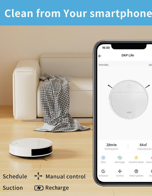 Load image into Gallery viewer, OKP K5 Pro Robot Vacuum and Mop, 2 in 1 Mopping Robotic Vacuum with 5000 Pa Suction Power, Auto Self-Recharging, Wi-Fi(2.4Hz Only) /App/Alexa/Remote Control, Good for Hard Floors and Pet Hair Pick up Home Appliances Robotvacuummop
