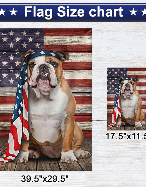 Load image into Gallery viewer, FLAGWIX English Bulldog House Flags, Dog Decor American Flag - 4Th of July Decorations for Home, Yard, House Flag - Patriotic Dog Decor, Double Sided, Heavy Duty Canvas Flag Indoor Outdoor
