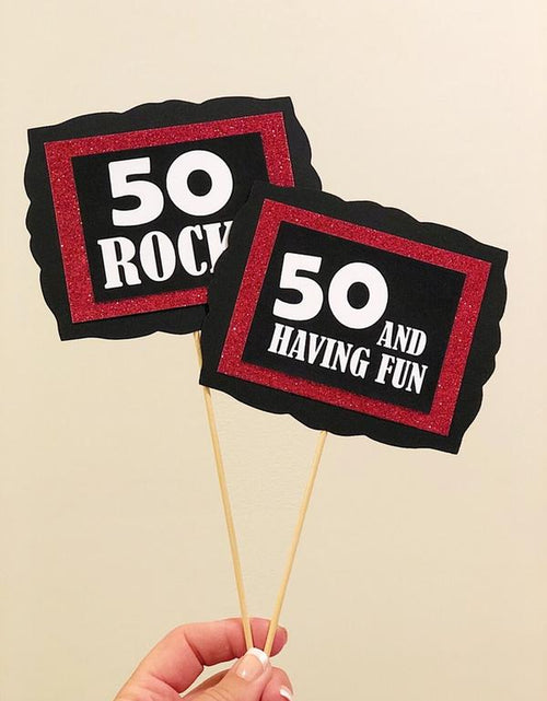 Load image into Gallery viewer, 50Th Birthday Party Decorations, Party Table Centerpieces, 50Th Birthday Floral Picks
