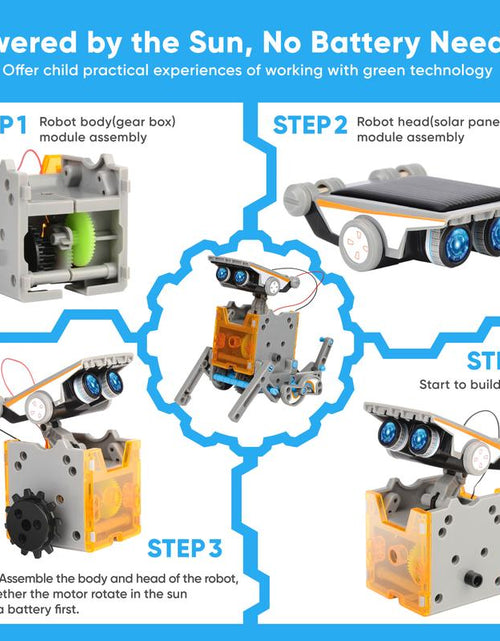 Load image into Gallery viewer, Sillbird STEM 12-In-1 Education Solar Robot Toys -190 Pieces DIY Building Science Experiment Kit for Kids Aged 8-10 and Older,Solar Powered by the Sun
