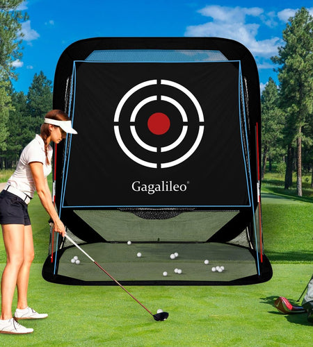 Golf Pop-Up Hitting Cage: 8X7X7Ft Practice Net with Target Portable Backyard Garage Training for Driving Chipping Swing Beginners & Golf Enthusiasts