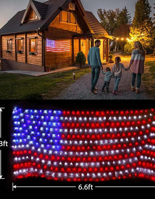 Load image into Gallery viewer, Super Larger Size American Flag Lights, July 4Th Patriotic Lights with Ultra-Bright 420 LED, Waterproof Led Flag Net Light of USA, 4Th of July Decor Independence Day Memorial Day
