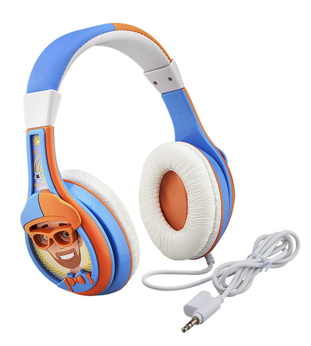 eKids Blippi Headphones for Kids Wired Headphones for School Home or Travel Tangle Free Stereo Earphones with Parental Volume Control Connect via 3.5mm Jack