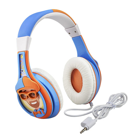 eKids Blippi Headphones for Kids Wired Headphones for School Home or Travel Tangle Free Stereo Earphones with Parental Volume Control Connect via 3.5mm Jack