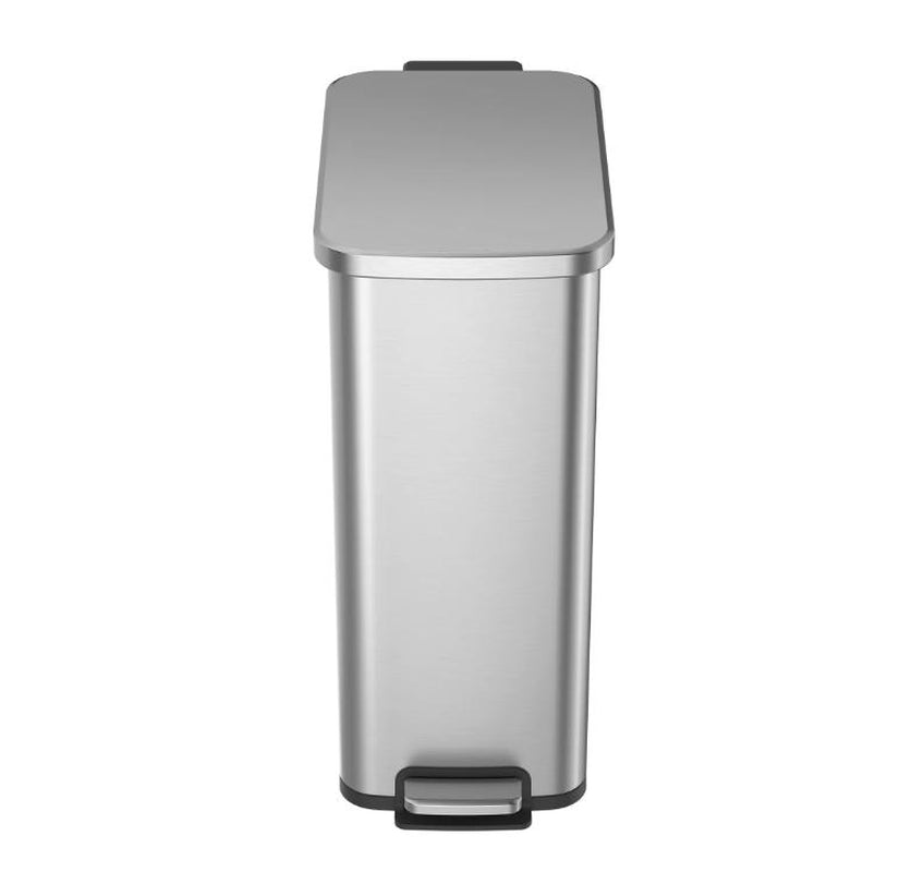 Stainless Steel 13.2 Gallon Kitchen Step Trash Can, Compact Design for Easy Storage and Organization Stainless Steel