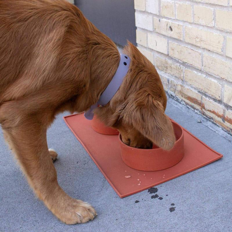 Houndstone Silicone Pet Food Mat, Dishwasher Safe, Olive