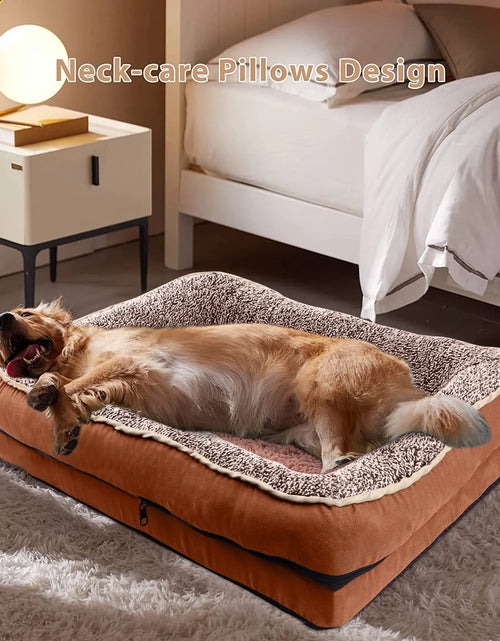 Load image into Gallery viewer, Dog Beds for Large Medium Small Dogs Orthopedic Pet Bed Sofa Supportive Egg Crate Foam Animal Couch with Removable Washable Cover Non Skid Bottom S to XL
