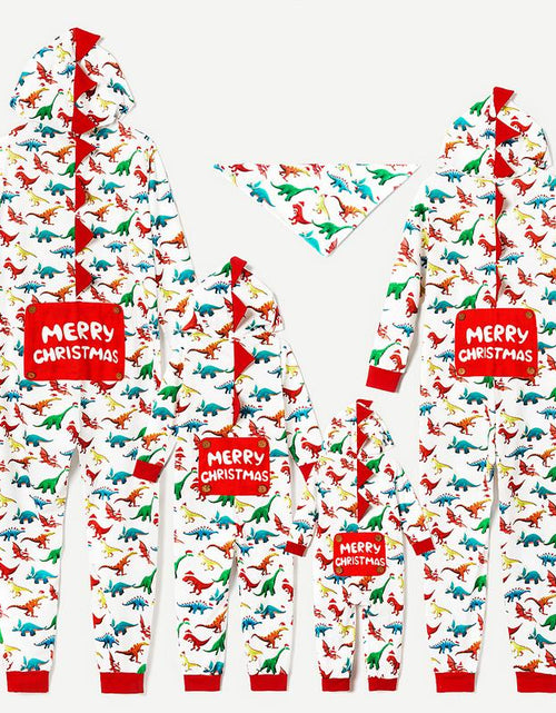 Load image into Gallery viewer, Patpat Christmas Pjs Dinosaur Print Family Matching Long-Sleeve Pajama Set Hooded Onesies Family Clothing Pajamas Sets (Flame Resistant) Spingtok
