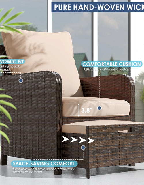 Load image into Gallery viewer, Balcony Furniture 5 Piece Patio Furniture Set, Outdoor Patio Chair , Khaki
