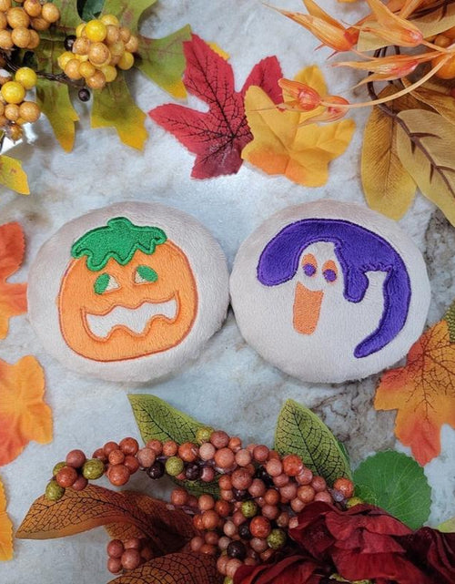 Load image into Gallery viewer, Kawaii Halloween Sugar Cookie Pillow |10 Inch Pumpkin, Black Cat &amp; Ghost | Break &amp; Bake Cookie Decor
