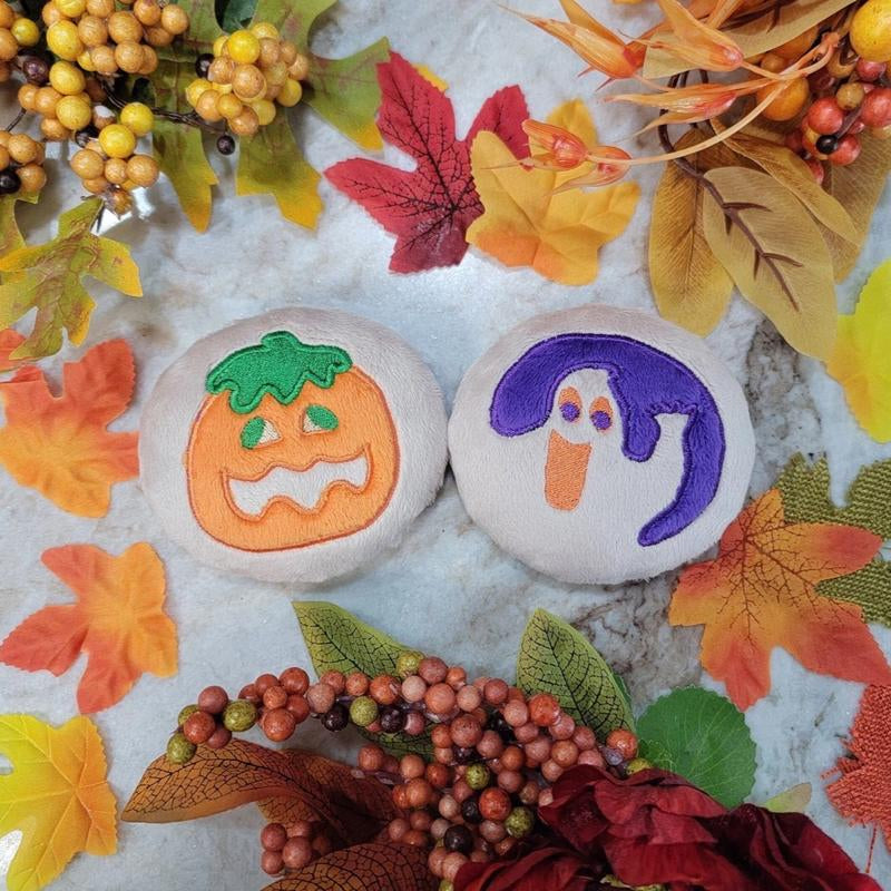 Kawaii Halloween Sugar Cookie Pillow |10 Inch Pumpkin, Black Cat & Ghost | Break & Bake Cookie Decor