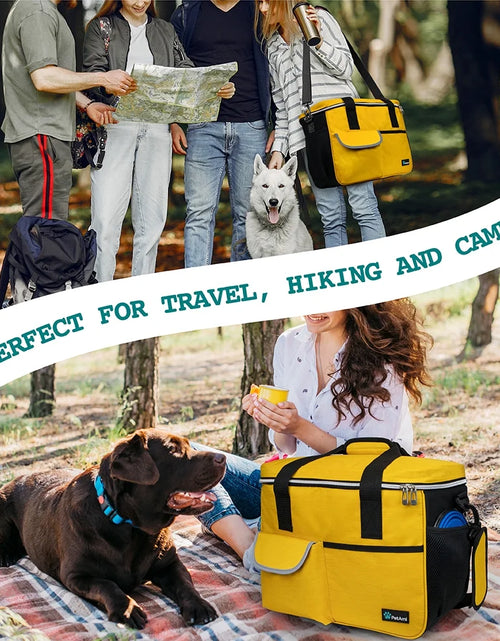 Load image into Gallery viewer, Medium Dog Travel Bag with Food Containers and Bowls, Yellow, 22 L Limit
