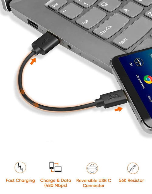 Load image into Gallery viewer, USB C to USB Cable Short  USB C to USB a Short 6 Inch USB C Cable Fast Charging 3A USB a to USB C Short 480Mbps Data for Power Bank Stylus Pen S21 S20 Pixel Gopro Hero 0.15M Black
