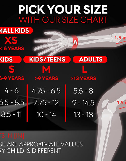 Load image into Gallery viewer, Knee Pads for Kids - Knee and Elbow Pads Set - PROTECT-1 - Size S Black - Wrist Guards Skating Protective Gear, Skateboard, Roller Skate, Ice Skates for Kids
