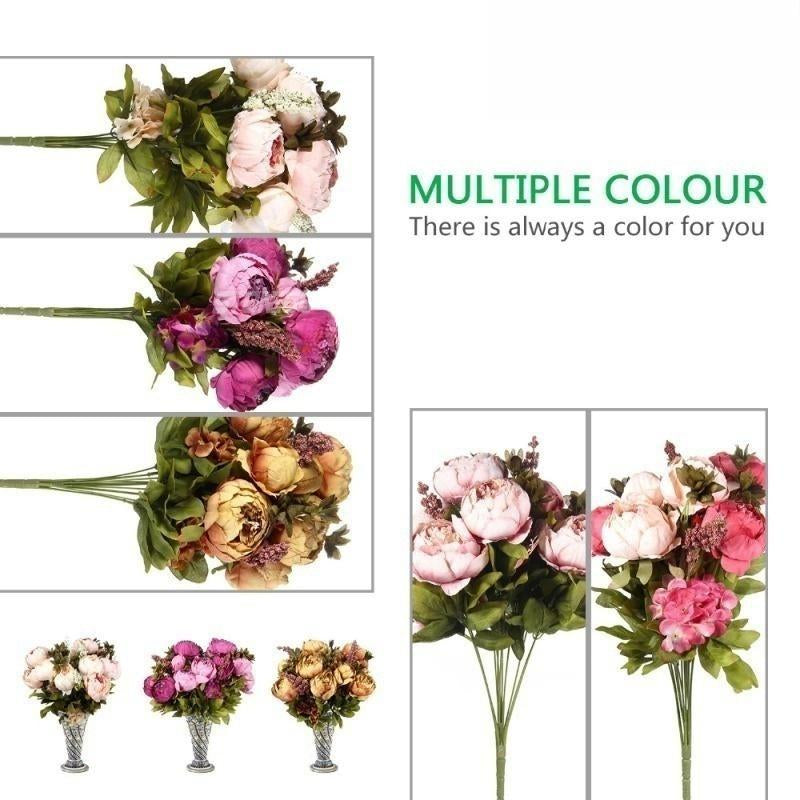 High-Quality Artificial Peony Hydrangea Bouquet Set - Ins Style Wedding, Party & Home Decor, Table Centerpiece for Living/Dining Room, Christmas/Halloween Decor, Mother'S Day Gift - Premium Fake Flowers, Artificial Flower Plant