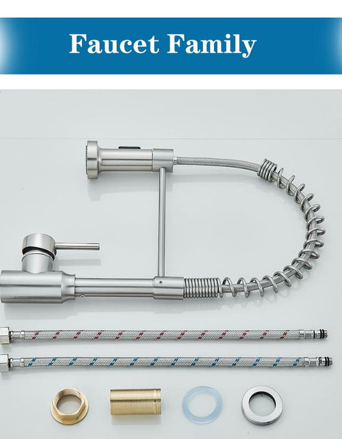 Load image into Gallery viewer, Senlesen Kitchen Faucets, Brushed Nickel Commercial Kitchen Faucet with Pull down Sprayer, Stainless Steel Kitchen Sink Faucets for 1 Hole, Single Handle Faucet for Sink Farmhouse Rv

