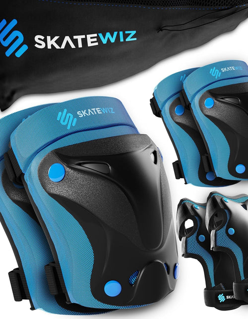 Load image into Gallery viewer, Knee Pads for Kids - Knee and Elbow Pads Set - PROTECT-1 - Size S Blue - Wrist Guards Skating Protective Gear, Skateboard, Roller Skate, Ice Skates for Kids
