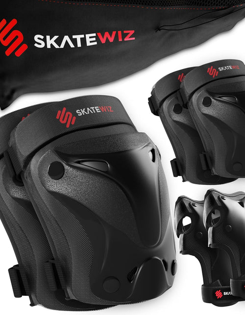 Load image into Gallery viewer, Knee Pads for Kids - Knee and Elbow Pads Set - PROTECT-1 - Size S Black - Wrist Guards Skating Protective Gear, Skateboard, Roller Skate, Ice Skates for Kids
